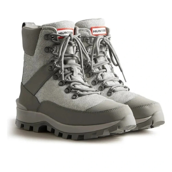 ✨ Hunter Commando Boot Silver Glitter
Insulated Tundra Gray Lightweight Women's - Picture 1 of 14